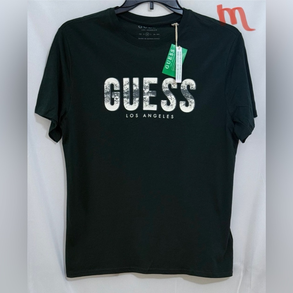 Guess Green Short Sleeve Tee with Logo - Picture 1 of 2